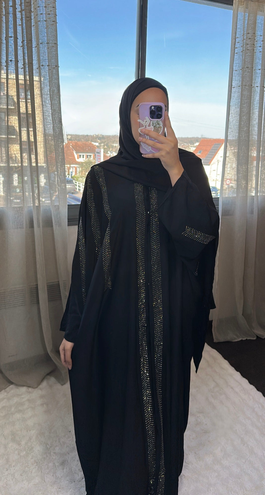 Abaya Alia - Noir + voile