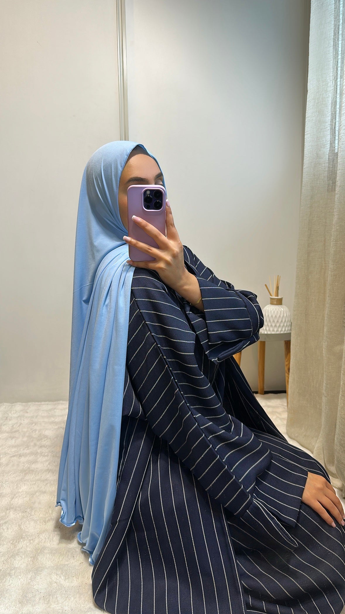 Abaya Mona 2 pièces - bleu