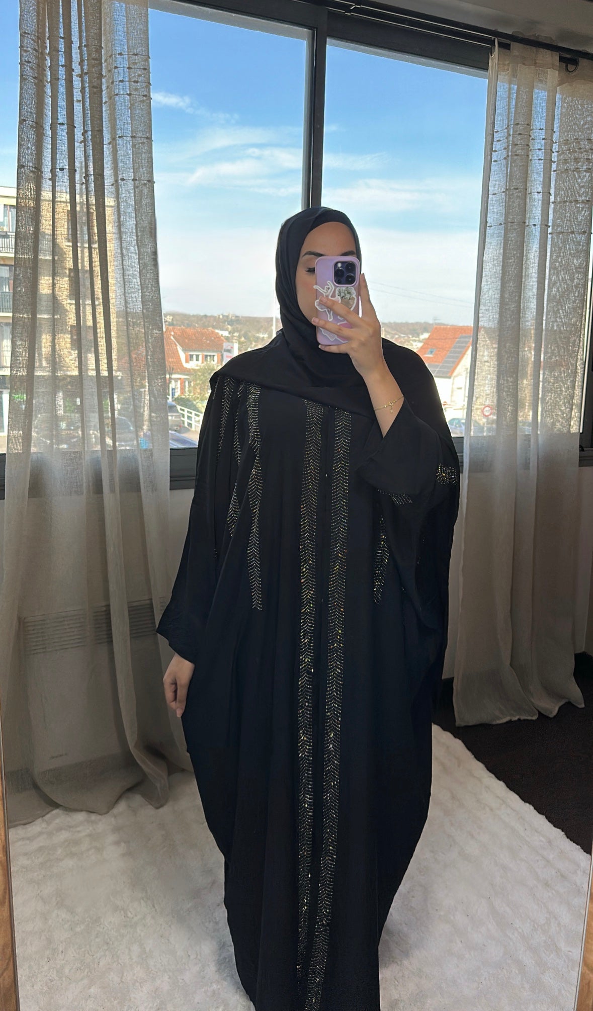 Abaya Alia - Noir + voile