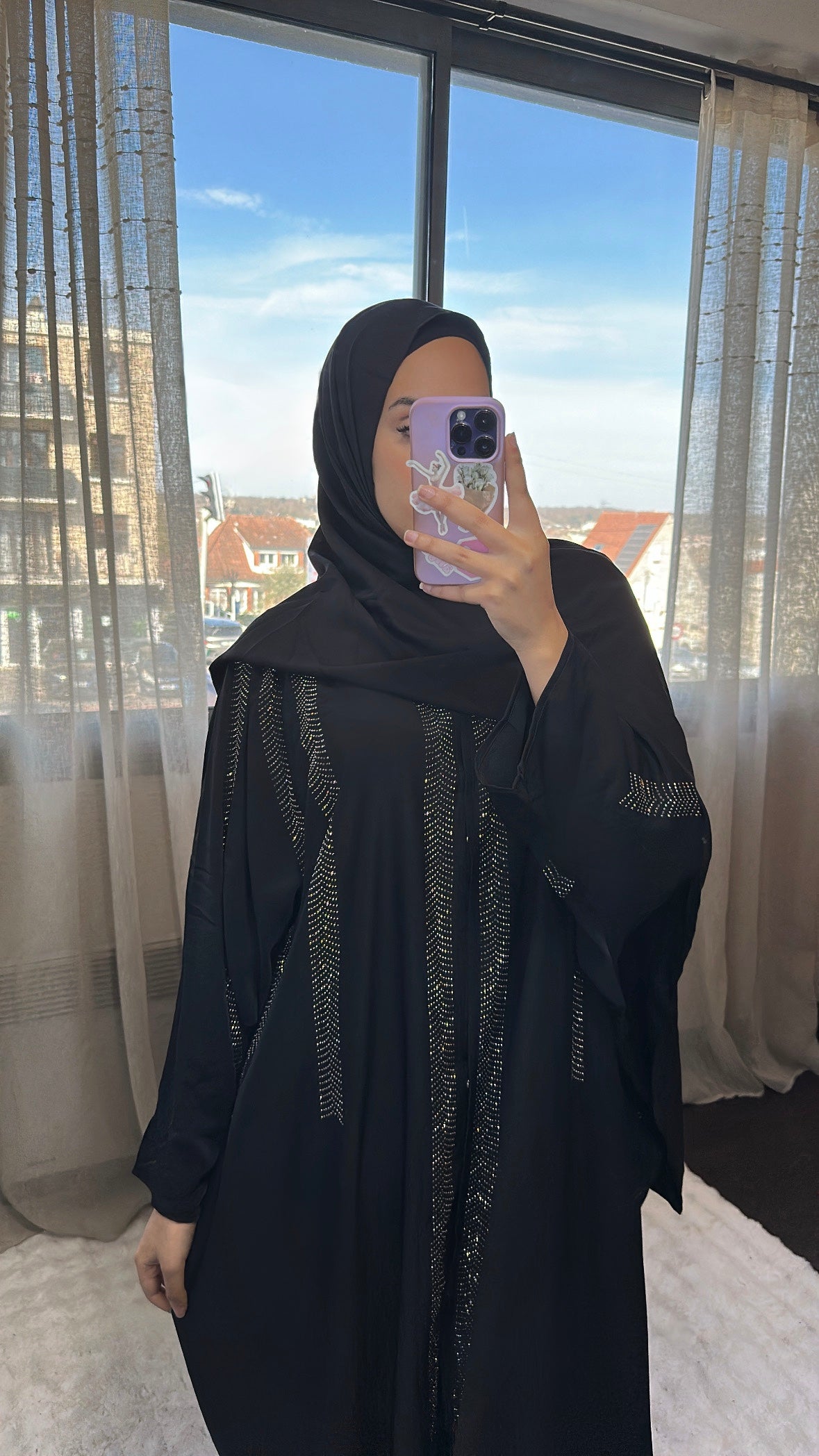 Abaya Alia - Noir + voile