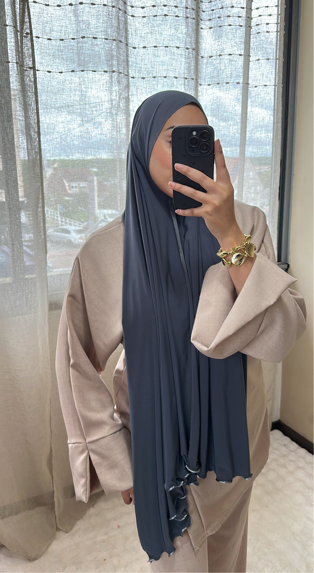 Jersey premium de luxe - ondulé gris foncé