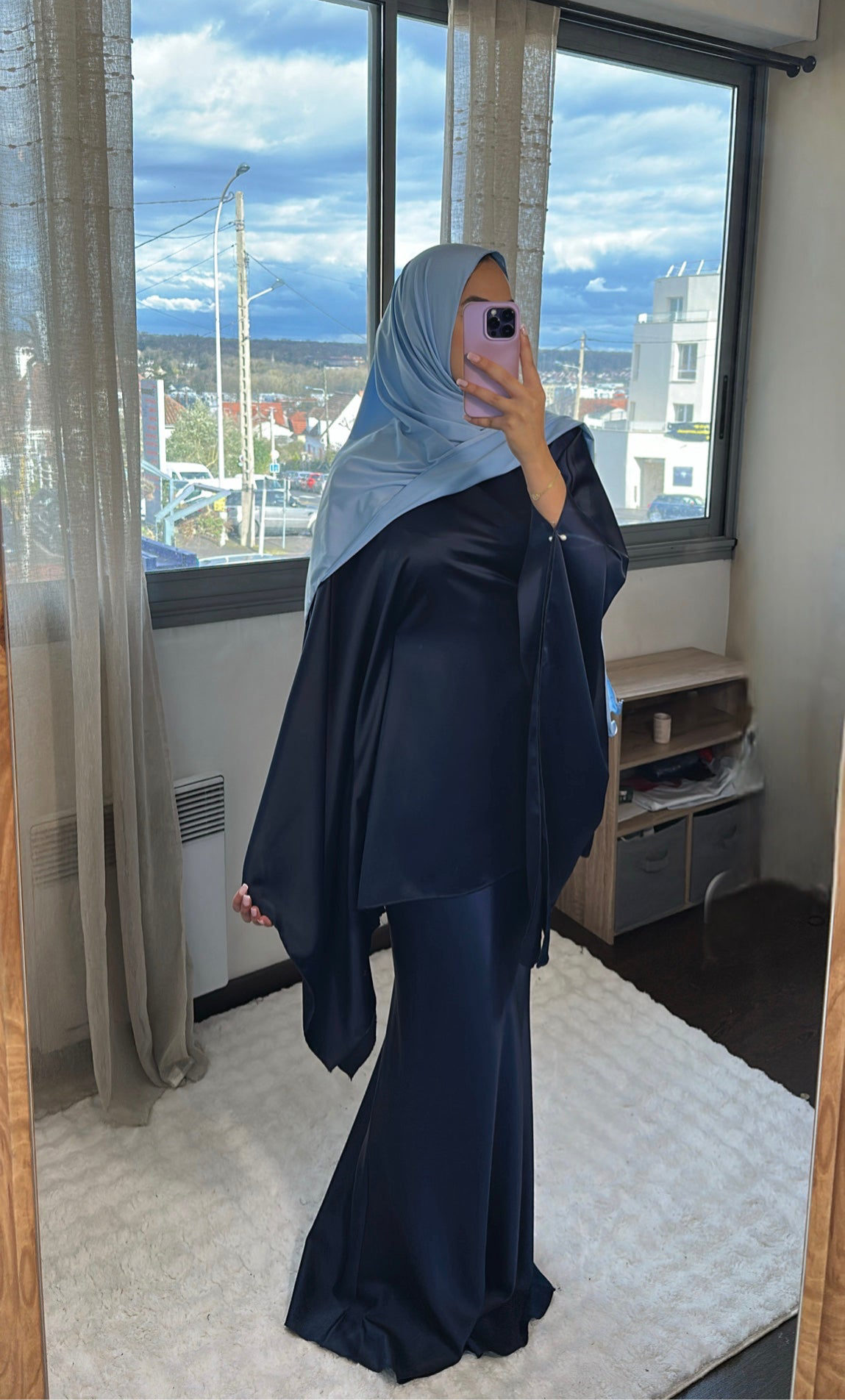 Ensemble Amira - Bleu satiné