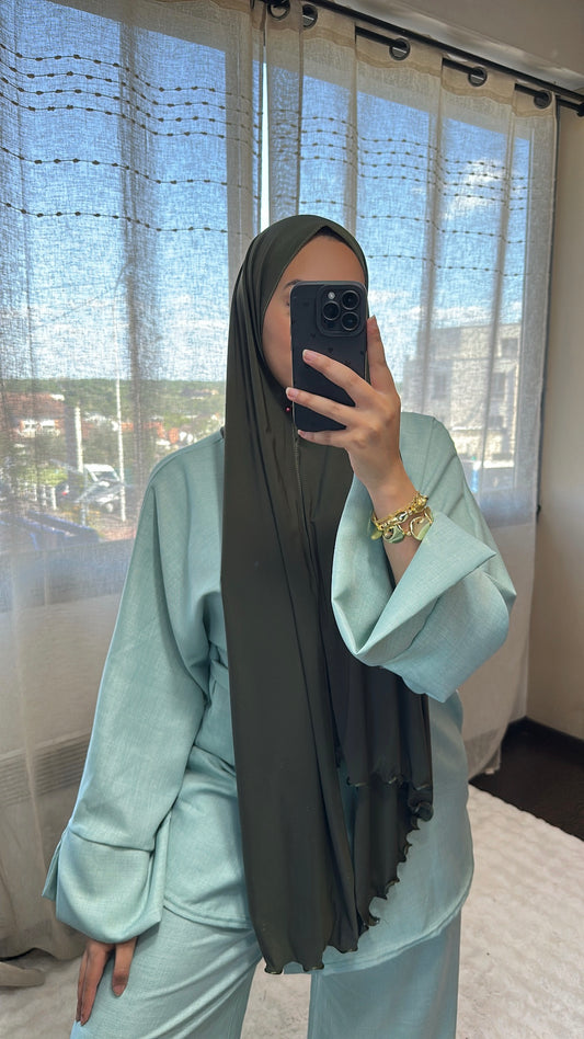 Jersey premium de luxe - ondulé vert olive