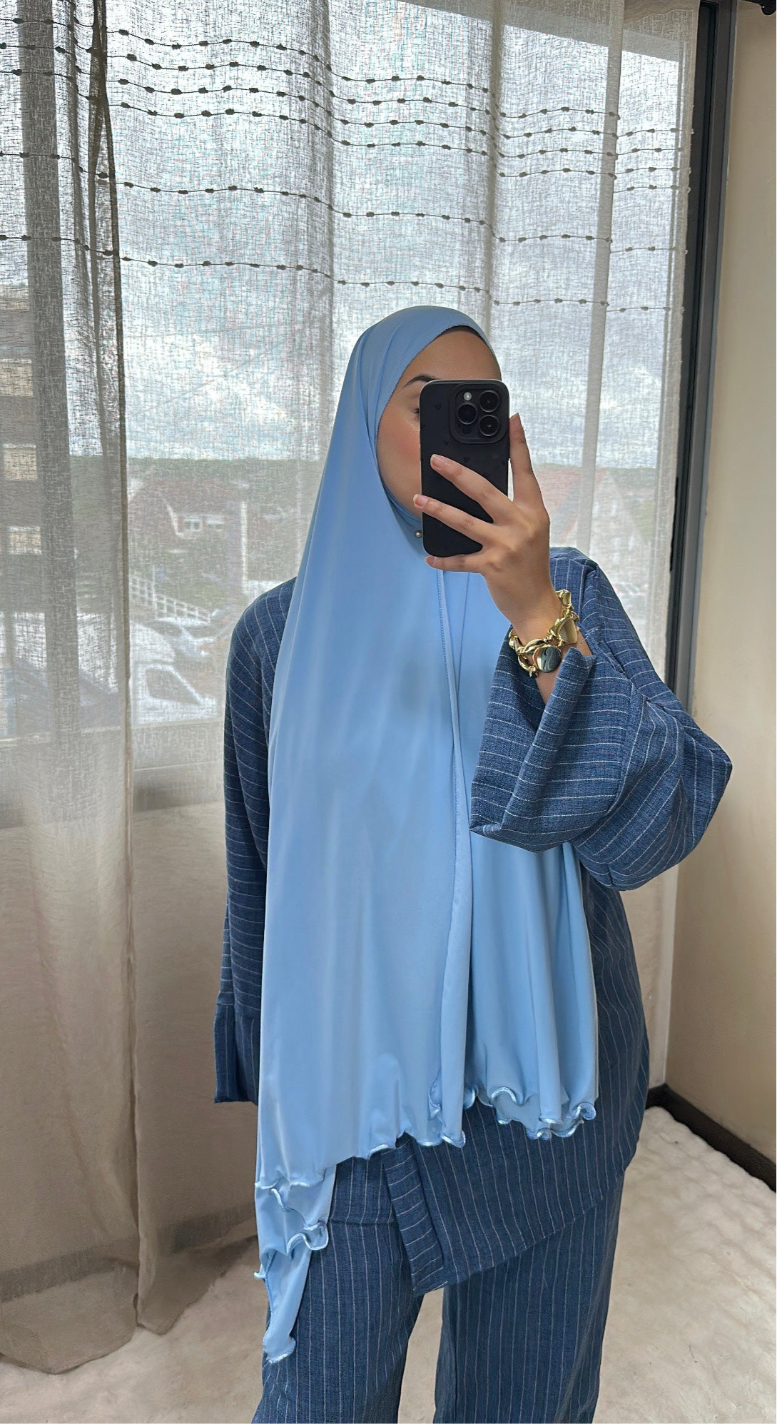 Jersey premium de luxe - ondulé baby Blue