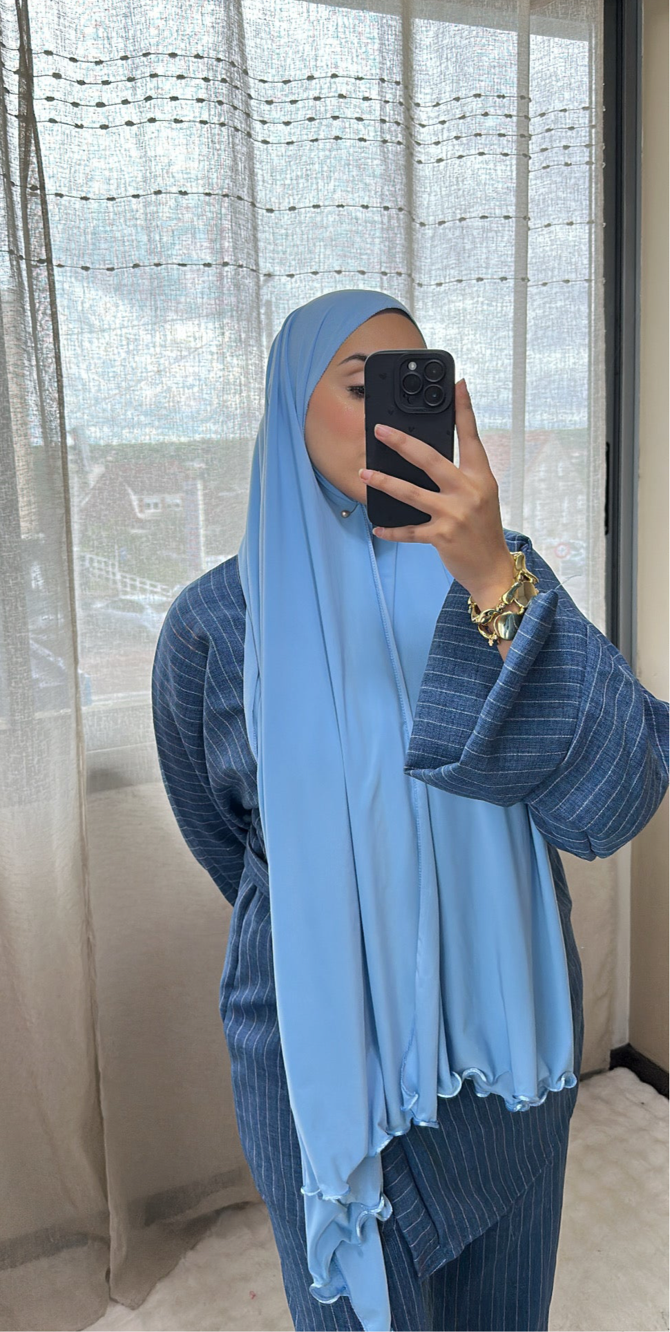 Jersey premium de luxe - ondulé baby Blue